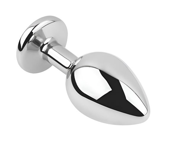 Анальна пробка з кристалом EGZO - Silver Round Plug Blue size M Sex Aura | Зображення 2