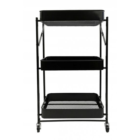 Этажерка с полками для кухни и ванной на колесах Bonro Бонро B-233 черный (42400599) | Зображення 2