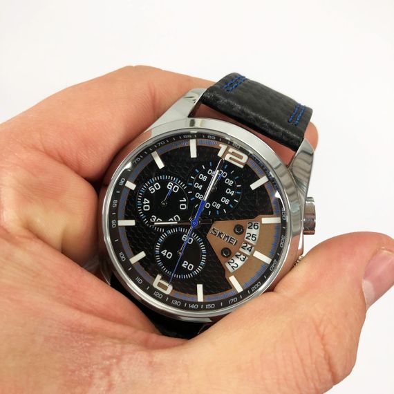 Годинник наручний чоловічий SKMEI 9106BU, стильний класичний чоловічий годинник, годинник наручний чоловічий стрілочний | Зображення 5