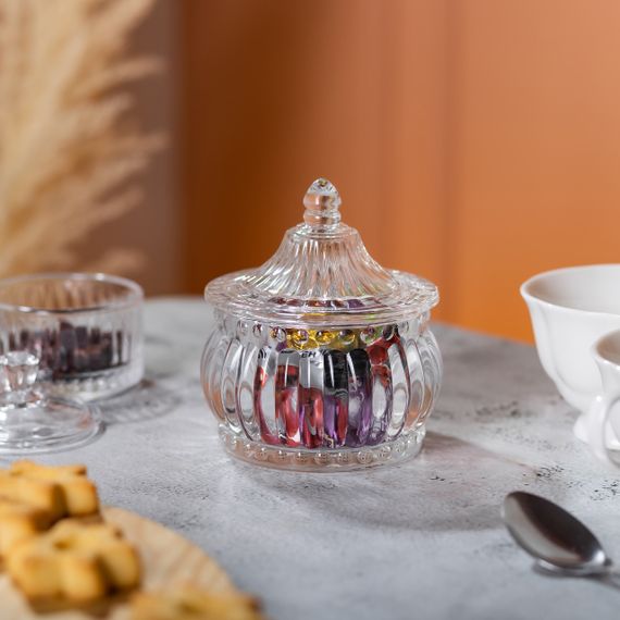 Конфетница стеклянная c крышкой Ø 8 см в восточном стиле HP-YH-2 | Зображення 4