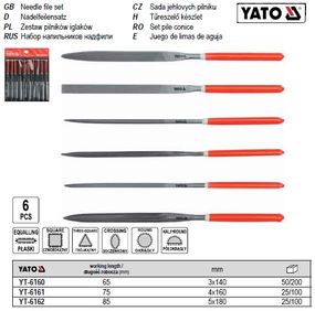 Набір надфилей YATO Польща надфіль l=160/75 b=4 6 штук YT-6161