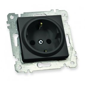 Механізм розетки з/з, 16А, RITA, Mutlusan, чорний, (арт.47-05-53)