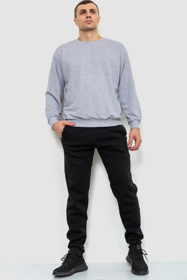 Спорт чоловічі штани на флісі, колір чорний, 244R41269 | Зображення 1