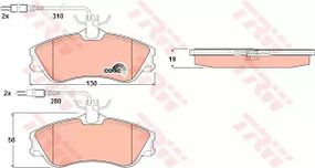Гальмівні колодки дискові CITROEN — PEUGEOT Berlingo/Berlingo MultiSpace/Xsara/Xsara Estate/Break/3, TRW (GDB