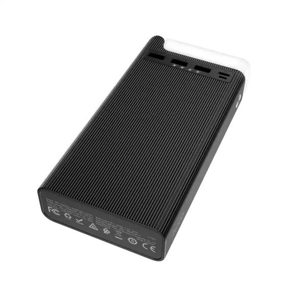 Повербанк с фонариком HOCO LED J62 30000MAH 10W 3ХUSB Черный | Зображення 3