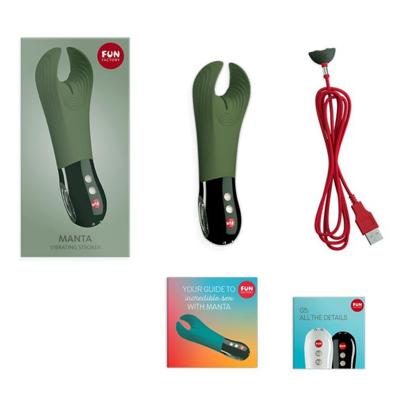 Вибратор для пениса Fun Factory MANTA moss green/black, подходит для парных игр sexstyle | Зображення 4