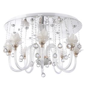Люстра хрустальная флористика с подсветкой LED E14 40W WH (BCL-497S/8)