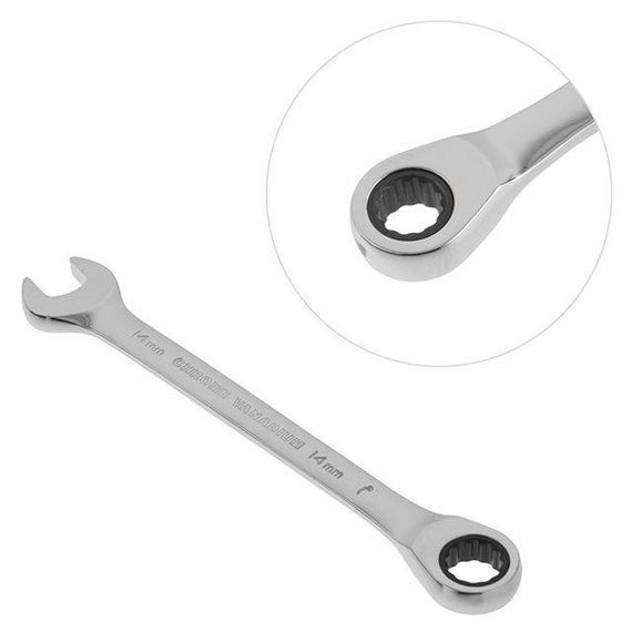 Ключ комбінований з тріскачкою 14 мм Cr-V; PROF DIN3113 INTERTOOL XT-13541 | Зображення 1