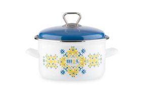 Кастрюля эмалированная Biol - 200мм x 3,1л вишиванка