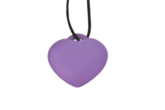 Мінівібратор «Сердечко» FairyGasm PleasureStone violet, 9 режимів, на шнурку Sex Aura | Зображення 1