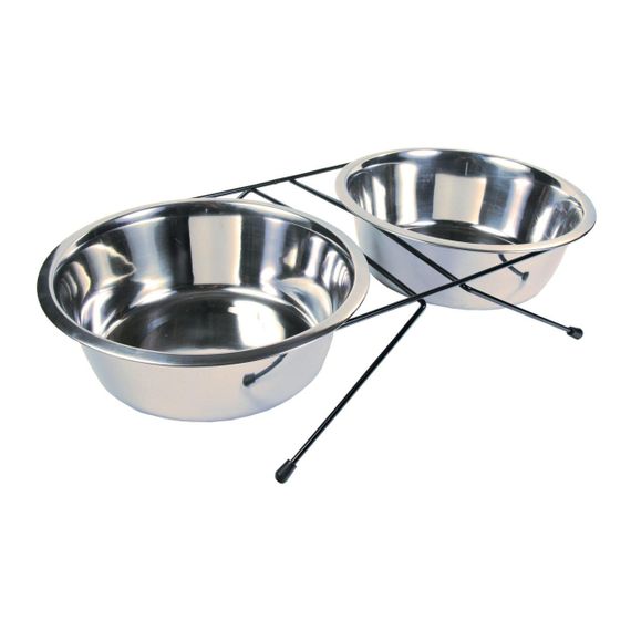Миски металеві на підставці Trixie «Eat on Feet» 2 x 2,8 л / 24 см