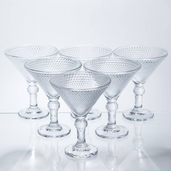 Набір келихів для мартіні Martini Glass 6 штук по 215 мл коктейльні HP-17-56