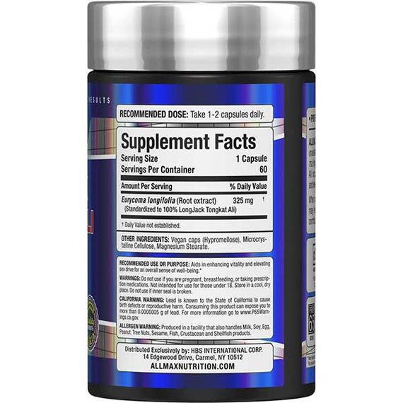 Репродуктивное здоровье мужчин AllMax Longjack Tongkat Ali, 60 Capsules | Зображення 1
