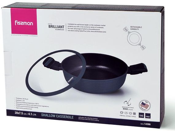 Сотейник Fissman Brilliant Ø28см (4.1л) з антипригарним покриттям XylanPlus | Зображення 4