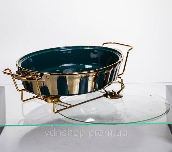 Марміт порцеляновий настільний овальний 2 літри мармітниця з підігрівом JY-7 | Зображення 2