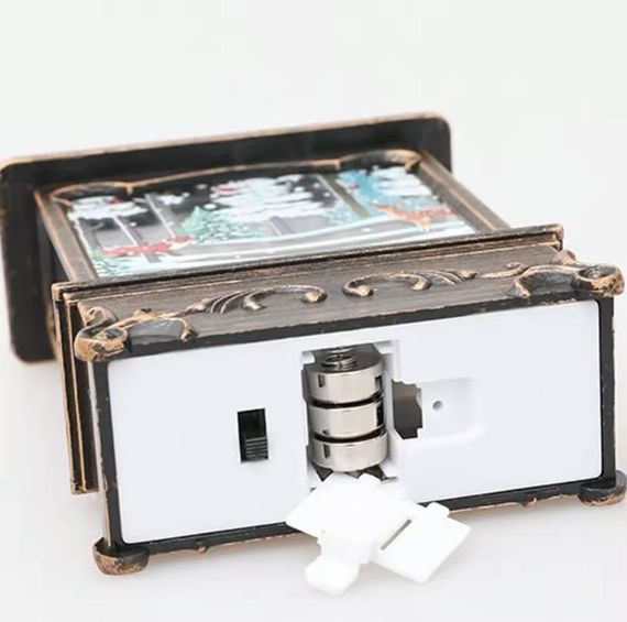 Новорічний декоративний ліхтар з дідом морозом та снігом, Ліхтар-світильник підвісний Бронзовий знижка | Зображення 6