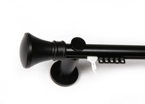 25 мм Карниз імпрессіон металевий однорядний Чорний матовий