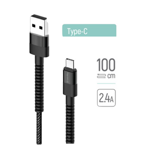 Кабель USB Type-C ColorWay CW-CBUC063-BK 2,4A 1м чорний