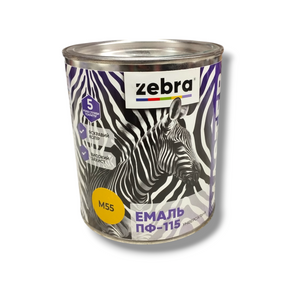 Емаль алкідна пф-115 універсальна 0,8 кг zebra master 1255 м55 жовтий