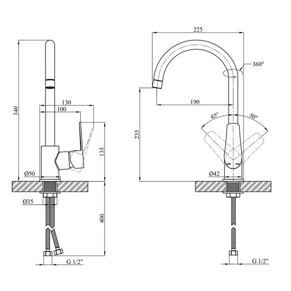 Змішувач для кухні Kroner KRM Brocken - C030 (CV023600) | Зображення 1