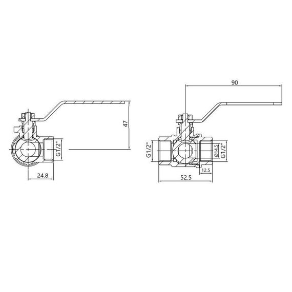 Thermo Alliance Standart Кран кульовий триходовий 1/2" ВВВ SD310W15 | Зображення 1
