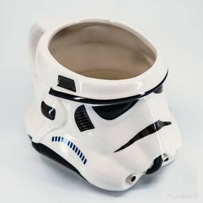 Чашка Кружка Бокал с крышкой Star Wars 3D Штурмовик (Белая) Керамика