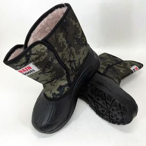 Чоботи чоловічі дутики утеплені 42р 26см робочі черевики, зручне робоче взуття. Колір: Зелений піксель