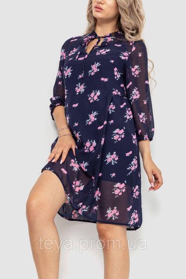 Жіноча сукня з принтом сезон літо-демісезон колір синьо-рожевий FG_00889 | Зображення 2