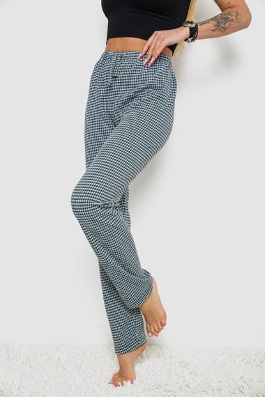 Штани жіночі домашні, колір м'ятно-чорний, 238R58220 | Зображення 2