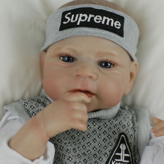 Силиконовая Коллекционная Кукла Реборн Reborn Полностью Анатомический Новорожденный Мальчик Элджей (Виниловая Кукла) Высота 50 см | Зображення 2