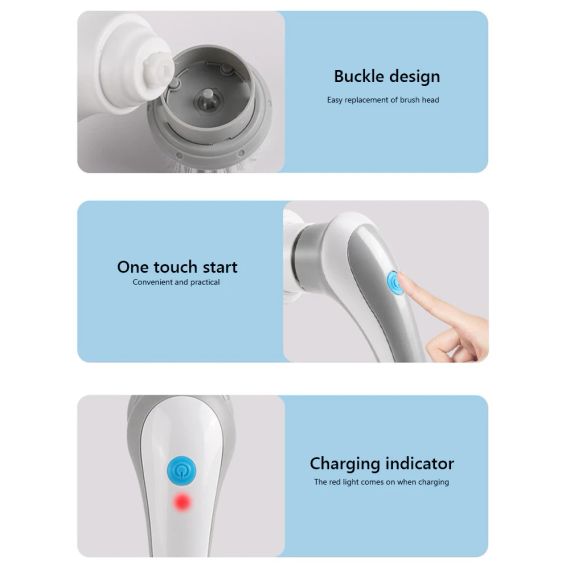 Щітка для миття посуду з насадами акумуляторна Electric Cleaning brush | Зображення 4