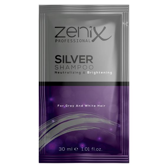 Серебряный шампунь Zenix для осветленных, мелированных и седых волос 30 мл
