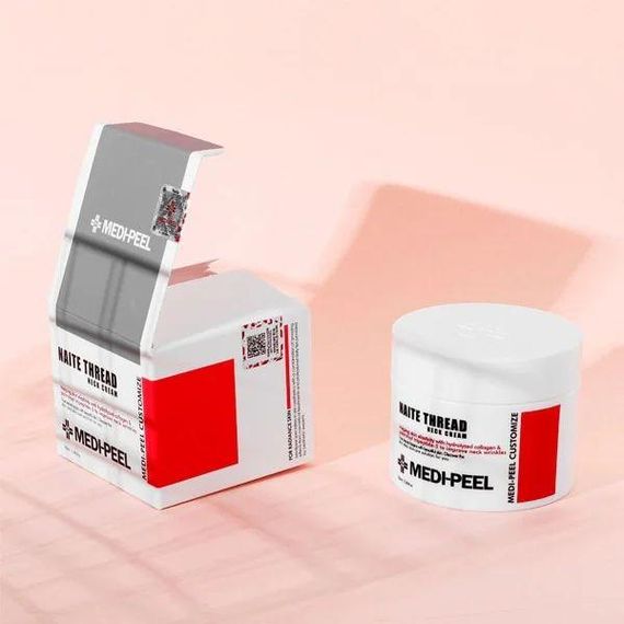 Подтягивающий крем для шеи Medi-Peel Naite Thread Neck Cream с пептидным комплексом 100 мл | Зображення 4