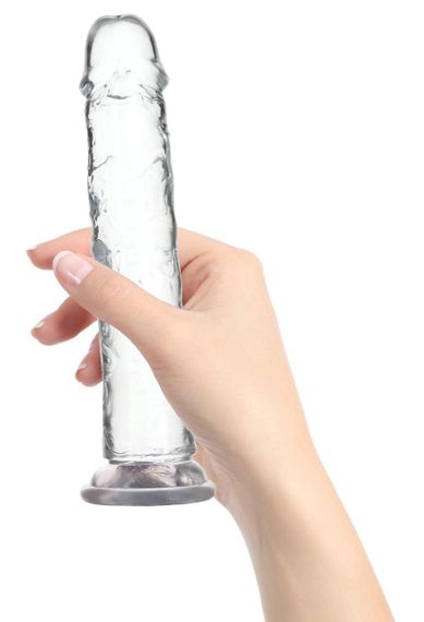 Прозрачный фаллоимитатор на присоске ADDICTION Vertical Dong 9″, вибропуля в подарок sexstyle | Зображення 1