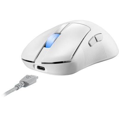 Мышка ASUS ROG Keris II WL ACE Wireless/Bluetooth/USB White (90MP03N0-BMUA10) | Зображення 3