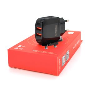 СЗУ KAKUSIGA KSC-674 QISHENG, AC100-240V, 2хUSB-A. DC 5V/2.4A, Black, Box
