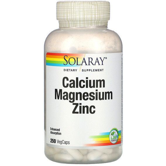 Мультиминеральный комплекс Solaray Calcium Magnesium Zinc 250 Veg Caps SOR04561