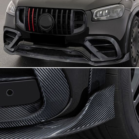 Накладки на передній бампер Lip (GLE63 AMG, Карбон) для Mercedes GLE coupe C167 2019- рр | Зображення 2