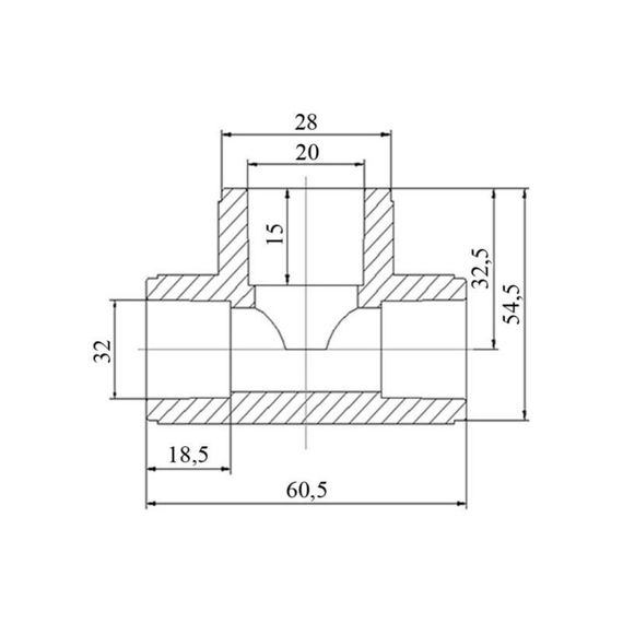 Трійник PPR Blue Ocean "Білий" 32х20х32 редукційний | Зображення 1