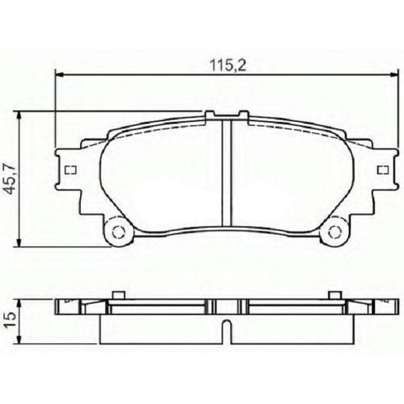 Тормозные колодки Bosch дисковые задние LEXUS RX ''09 0986495174 | Зображення 1