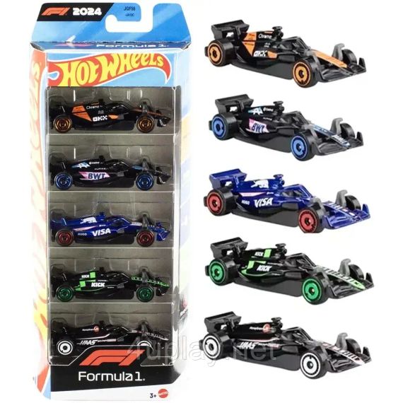 Hot Wheels Formula One Хот Вілс Формула 1 Набір із 5-ти машинок McLaren, BWT, Racing Bulls, Kick Sauber, Haas