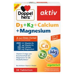 Вітаміни Doppelherz D3 + K2 + Calcium + Magnesium Доппельгерц Д3 + К2 + Кальцій + Магній формула для кісток та зубів