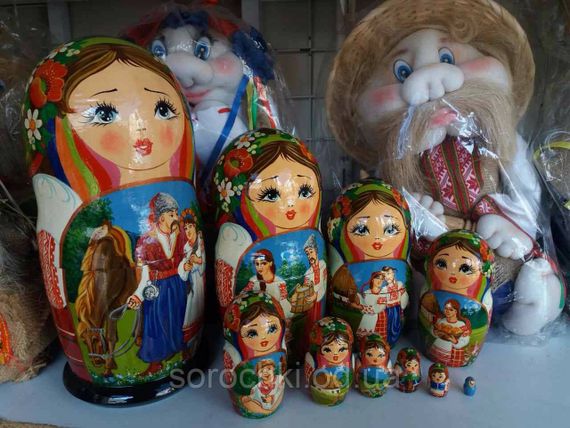Сувенир "Матрешка" , литературные персонажи , десятка , ручная работа , береза | Зображення 2