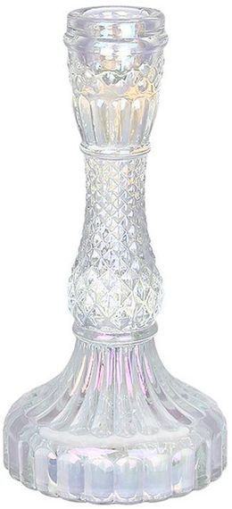 Набір 12 скляних свічників "Crystal Glass" 17см, перламутр