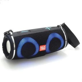 Портативная колонка TG642 с RGB подсветкой и ремешком. Цвет: черный