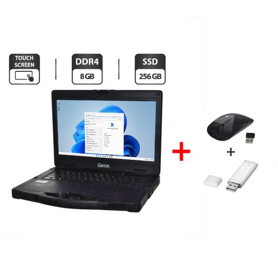 Напівзахищений ноутбук Getac S410 G2/14" (1366x768) TN Touch / Intel Core i5-8250U (4 (8) ядра по 1.6 - 3.4 GHz) / 8 GB DDR4 / 256 GB SSD / Intel UHD Graphics 620 б/в