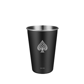 Склянка одношарова SV Spades з нержавіючої сталі для холодних та теплих напоїв Чорний, 350 мл