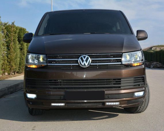 Накладка на передній бампер Sport 2-LED 2015-2018 (під фарбування) для Volkswagen T6 2015-2024, 2019-2024 рр | Зображення 3