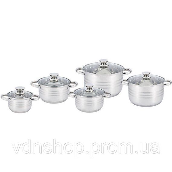 Набор посуды для электрических плит UNIQUE UN-5034 10 шт, Набор практичных кастрюль NB-29