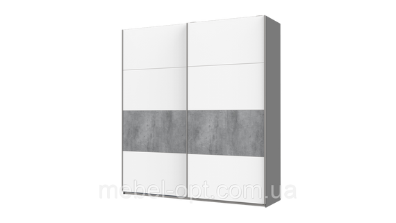 Шафа купе G-Caiser Doros Антрацит / Білий вставка Бетон 2 ДСП 220х60х240 (42001013)